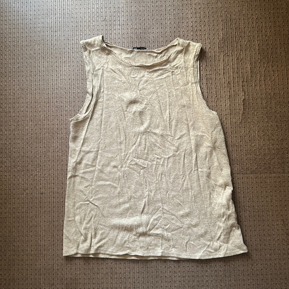 Lightweight Beige Zara Sleevless Sweater